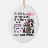 Kerstpinguïns borstkanker keramisch ornament (Rechts)