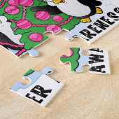 Kerstpinguïns borstkanker legpuzzel (Zijkant)
