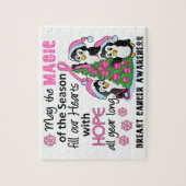 Kerstpinguïns borstkanker legpuzzel (Verticaal)