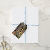 Kerstpinguïns Cadeaulabel (Met Touw)