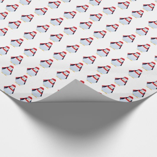 Kerstpinguïns Cadeaupapier (Hoek)