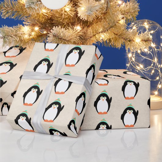 Kerstpinguïns Cadeaupapier (Feestdagen)