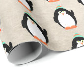 Kerstpinguïns Cadeaupapier (Rol Hoek)