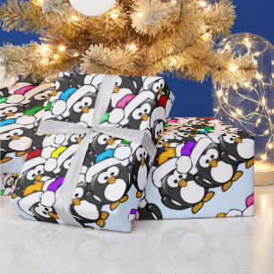 Kerstpinguïns Cadeaupapier
