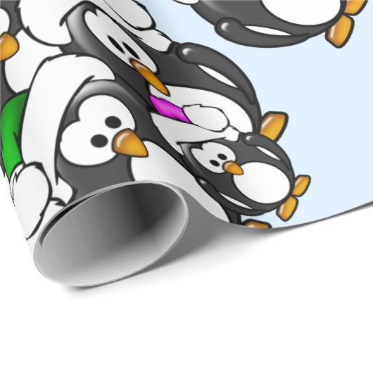 Kerstpinguïns Cadeaupapier (Rol Hoek)