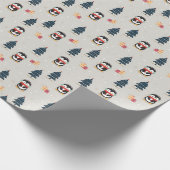 Kerstpinguïns Cadeaupapier (Hoek)