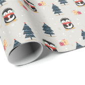 Kerstpinguïns Cadeaupapier (Rol Hoek)