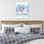 Kerstpinguïns Canvas Afdruk (Insitu (Slaapkamer))