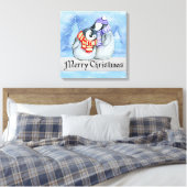 Kerstpinguïns Canvas Afdruk (Insitu (Slaapkamer))