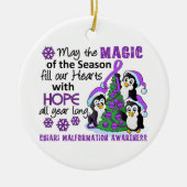 Kerstpinguins Chiari Malformatie Keramisch Ornament (Voorkant)