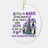 Kerstpinguins Chiari Malformatie Keramisch Ornament (Links)