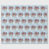 Kerstpinguïns dansen op Arctische gletsjer Cadeaupapier (Vlak)