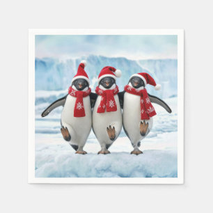 Kerstpinguïns dansen op Arctische gletsjer Servet