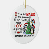 Kerstpinguïns Diabetes Keramisch Ornament (Rechts)