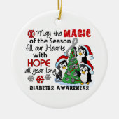 Kerstpinguïns Diabetes Keramisch Ornament (Voorkant)