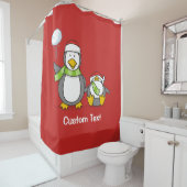 kerstpinguïns douchegordijn (In situ)