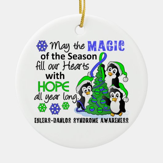 Kerstpinguïns Ehlers Danlos Syndrome EDS Keramisch Ornament (Voorkant)