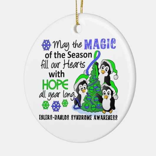 Kerstpinguïns Ehlers Danlos Syndrome EDS Keramisch Ornament (Links)