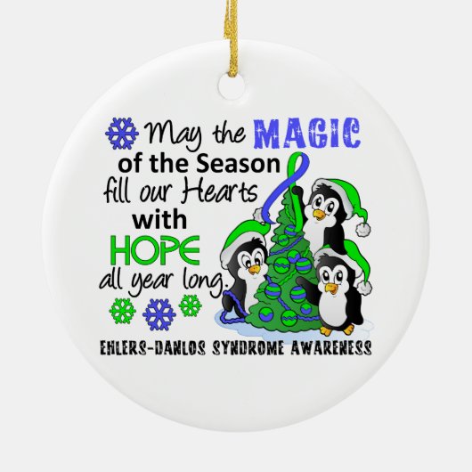 Kerstpinguïns Ehlers Danlos Syndrome EDS Keramisch Ornament (Achterkant)