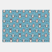 kerstpinguïns en beren in betonnen toestand inpakpapier vel (Voorkant)