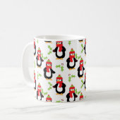 Kerstpinguïns en Holly-Mok Koffiemok (Voorkant links)