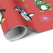 kerstpinguïns en snowflakes, cadeaubonen cadeaupapier (Rol Hoek)