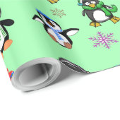 kerstpinguïns en snowflakes, cadeaubonen cadeaupapier (Rol Hoek)