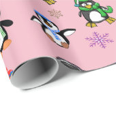 kerstpinguïns en snowflakes, cadeaubonen cadeaupapier (Rol Hoek)