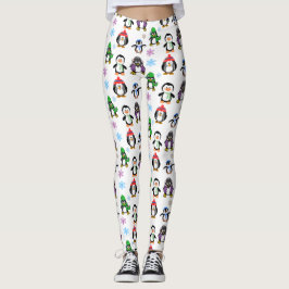 Kerstpinguïns en Snowflakes-Leggings Leggings