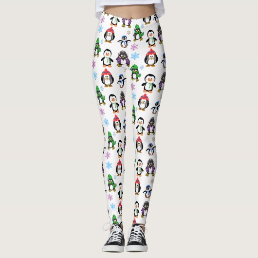 Kerstpinguïns en Snowflakes-Leggings Leggings (Voorkant)