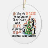 Kerstpinguïns Endometriale kanker Keramisch Ornament (Links)