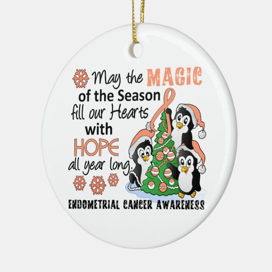 Kerstpinguïns Endometriale kanker Keramisch Ornament (Links)