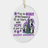 Kerstpinguïns Epilepsy Keramisch Ornament (Rechts)