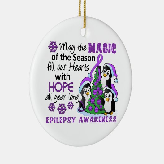 Kerstpinguïns Epilepsy Keramisch Ornament (Rechts)