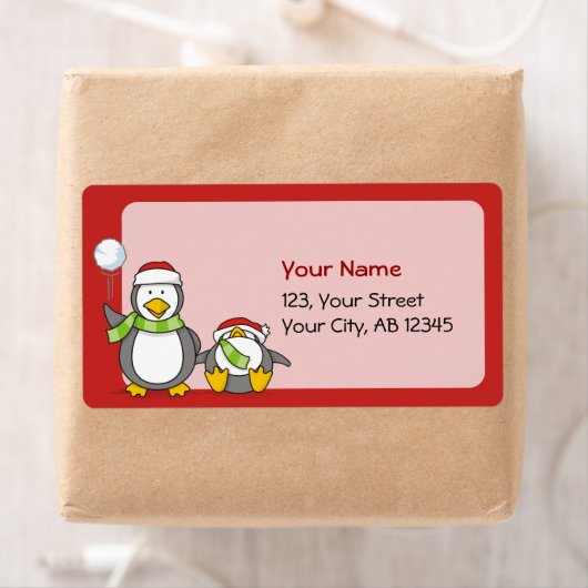 kerstpinguïns etiket (Insitu)