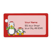kerstpinguïns etiket (Voorkant)