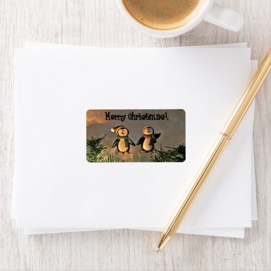 Kerstpinguïns Etiket (Insitu)