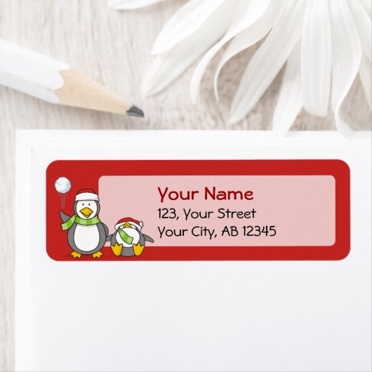 kerstpinguïns etiket (Insitu)