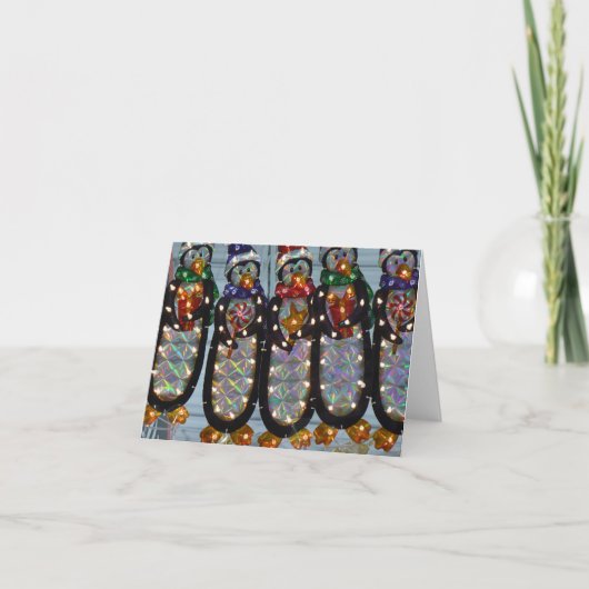 kerstpinguïns feestdagen kaart (Voorkant)
