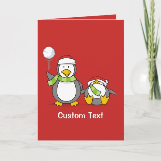 kerstpinguïns feestdagen kaart (Voorkant)