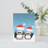 Kerstpinguïns Feestdagenkaart (Staand voorkant)