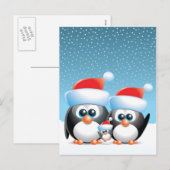 Kerstpinguïns Feestdagenkaart (Voorkant / Achterkant)