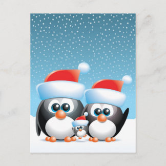 Kerstpinguïns Feestdagenkaart