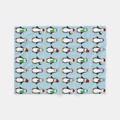 Kerstpinguïns Fleece Deken (Voorkant (Horizontaal))