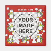 Kerstpinguïns Frame Magneet (Voorkant)