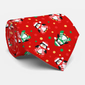 Kerstpinguïns Funny Holiday Stropdas (Opgerold)