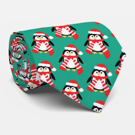 Kerstpinguins Funny Kantoor Joke Stropdas