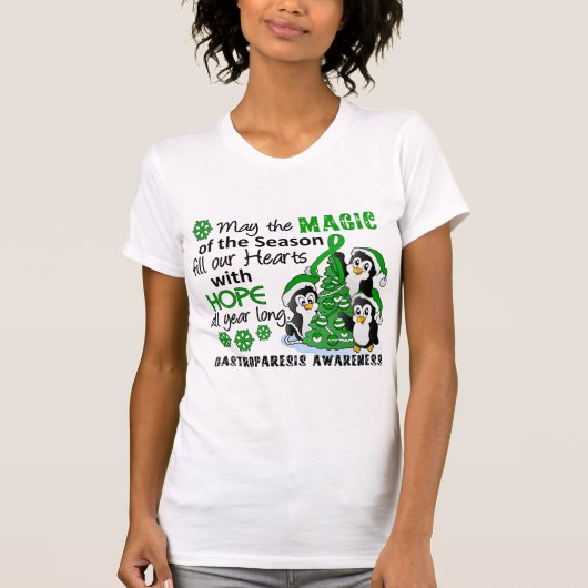 Kerstpinguïns Gastroparese T-shirt (Voorkant)