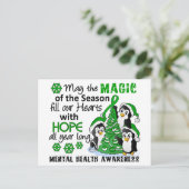 Kerstpinguïns Geestelijke gezondheid Feestdagenkaart (Staand voorkant)