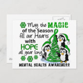 Kerstpinguïns Geestelijke gezondheid Feestdagenkaart (Voorkant / Achterkant)